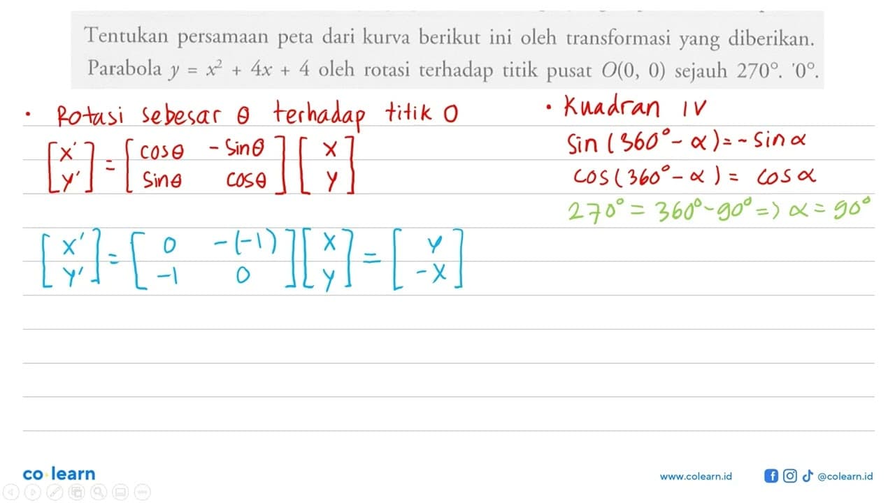 Tentukan persamaan pera dari kurva berikut ini oleh