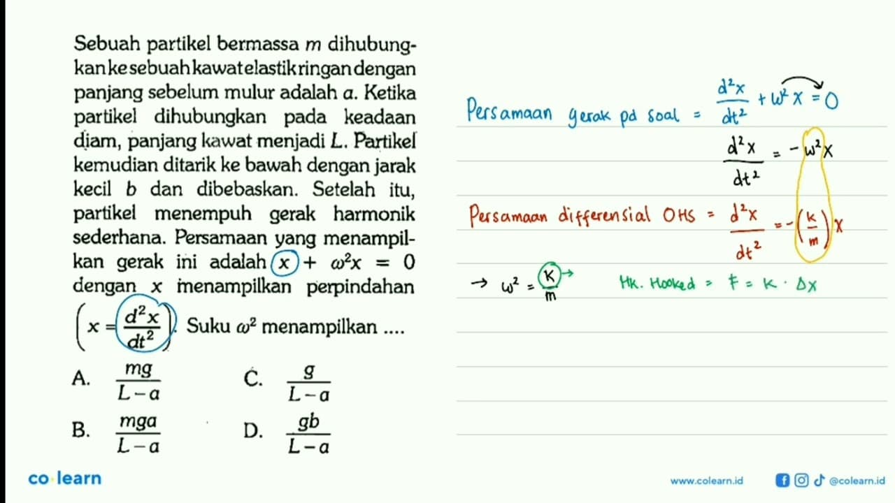 Sebuah partikel bermassa m dihubungkan ke sebuah kawat