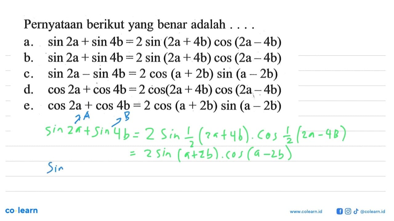 Pernyataan berikut yang benar adalah . . . .