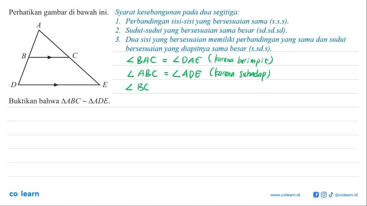 Perhatikan gambar di bawah ini. Buktikan bahwa segitiga