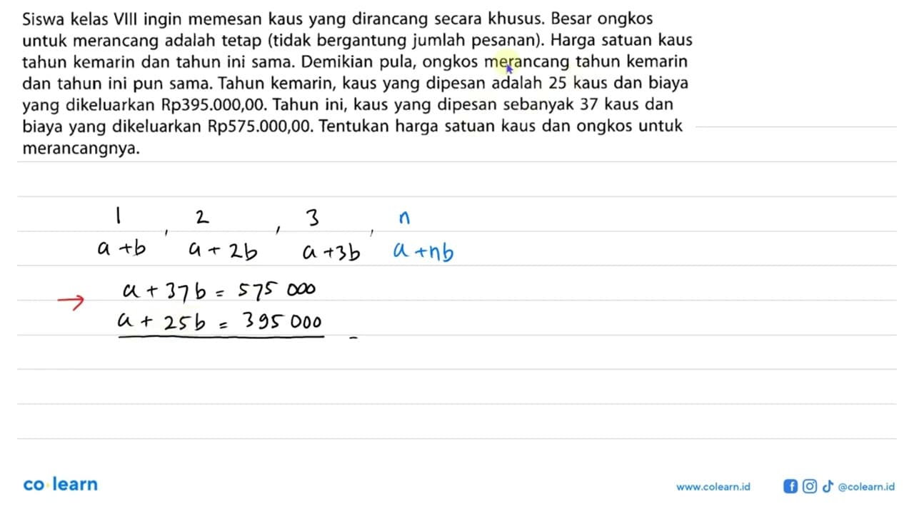 Siswa kelas VIIl ingin memesan kaus yang dirancang secara