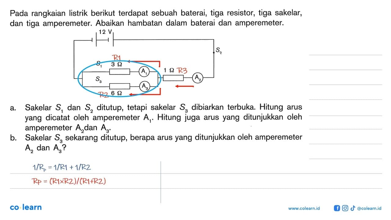 Pada rangkaian listrik berikut terdapat sebuah baterai,