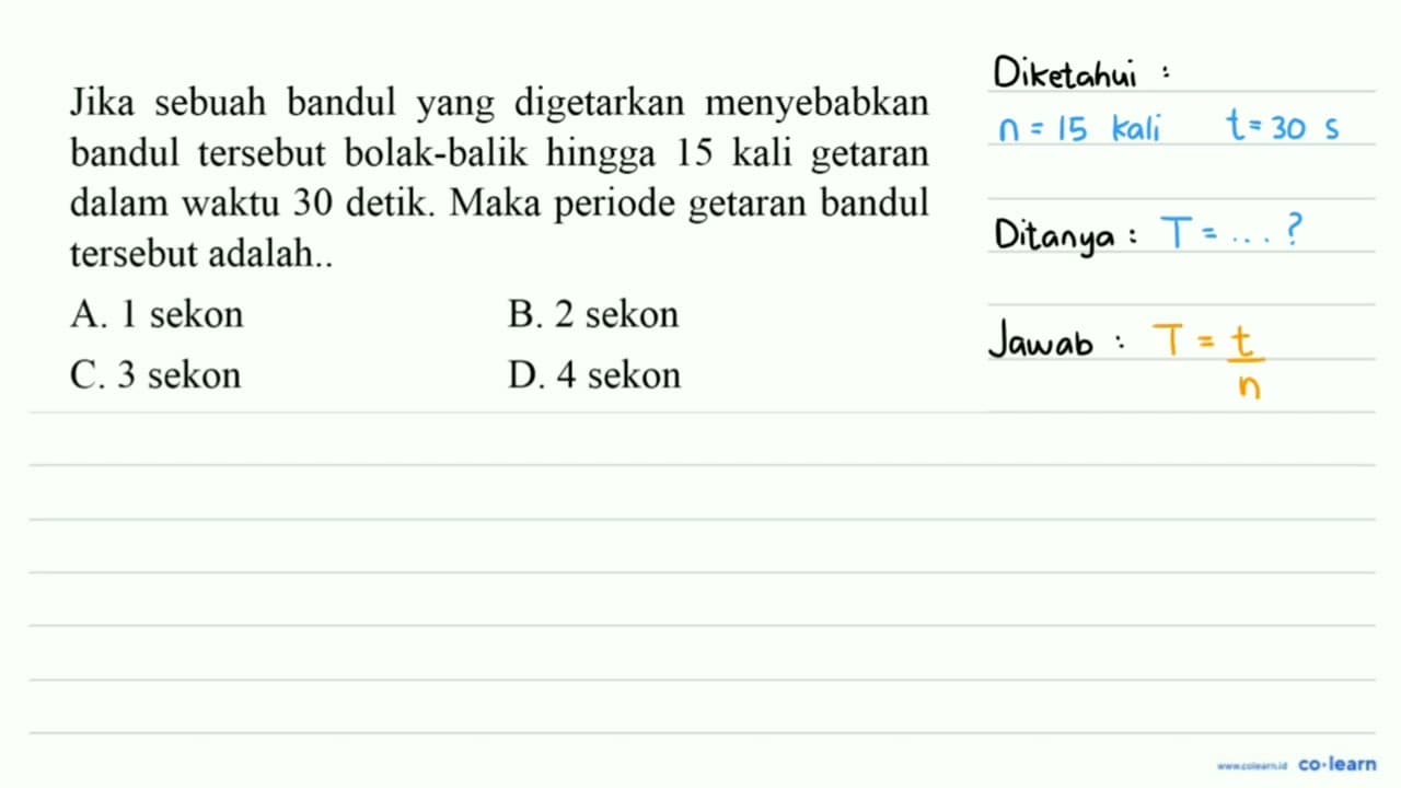 Jika sebuah bandul yang digetarkan menyebabkan bandul