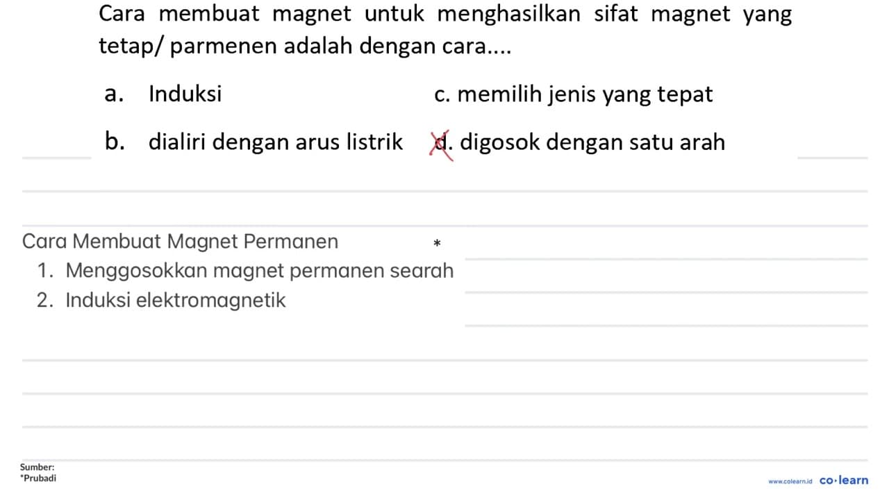 Cara membuat magnet untuk menghasilkan sifat magnet yang