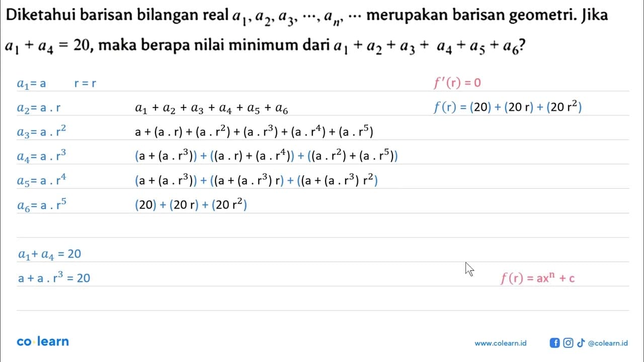 Diketahui barisan bilangan real a1, a2, a3, ...., an...