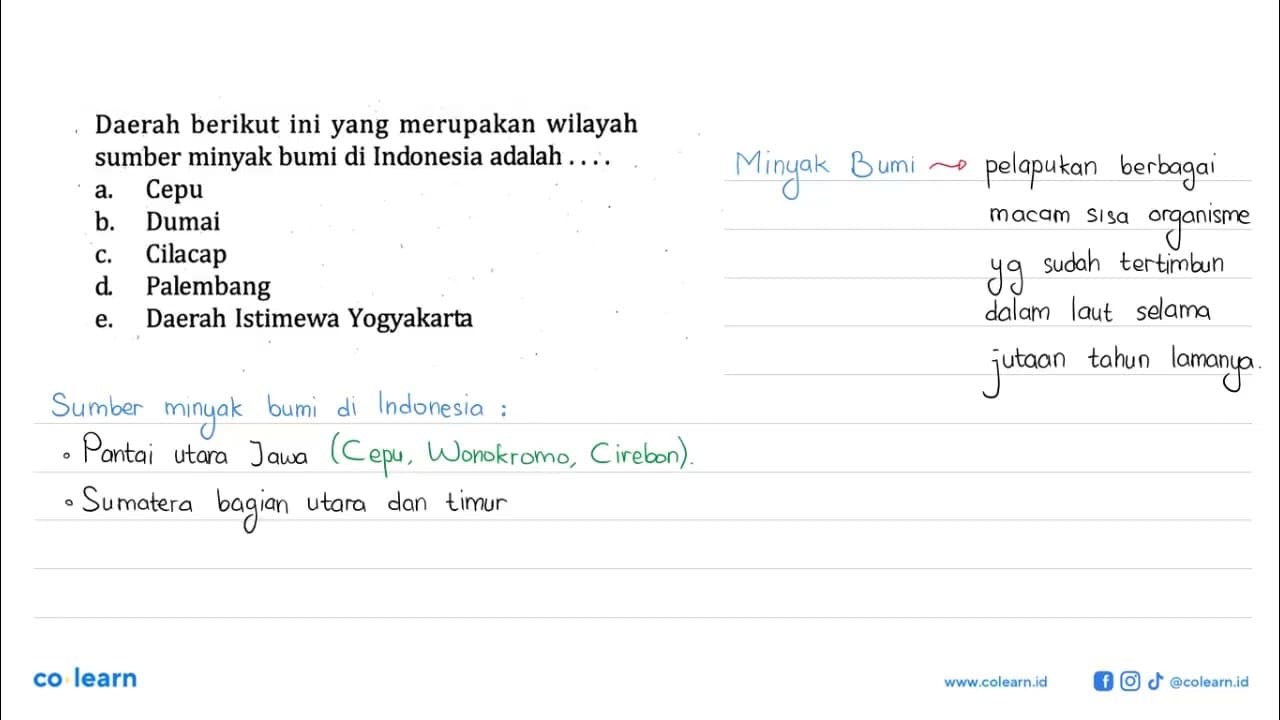 Daerah berikut ini yang merupakan wilayah sumber minyak