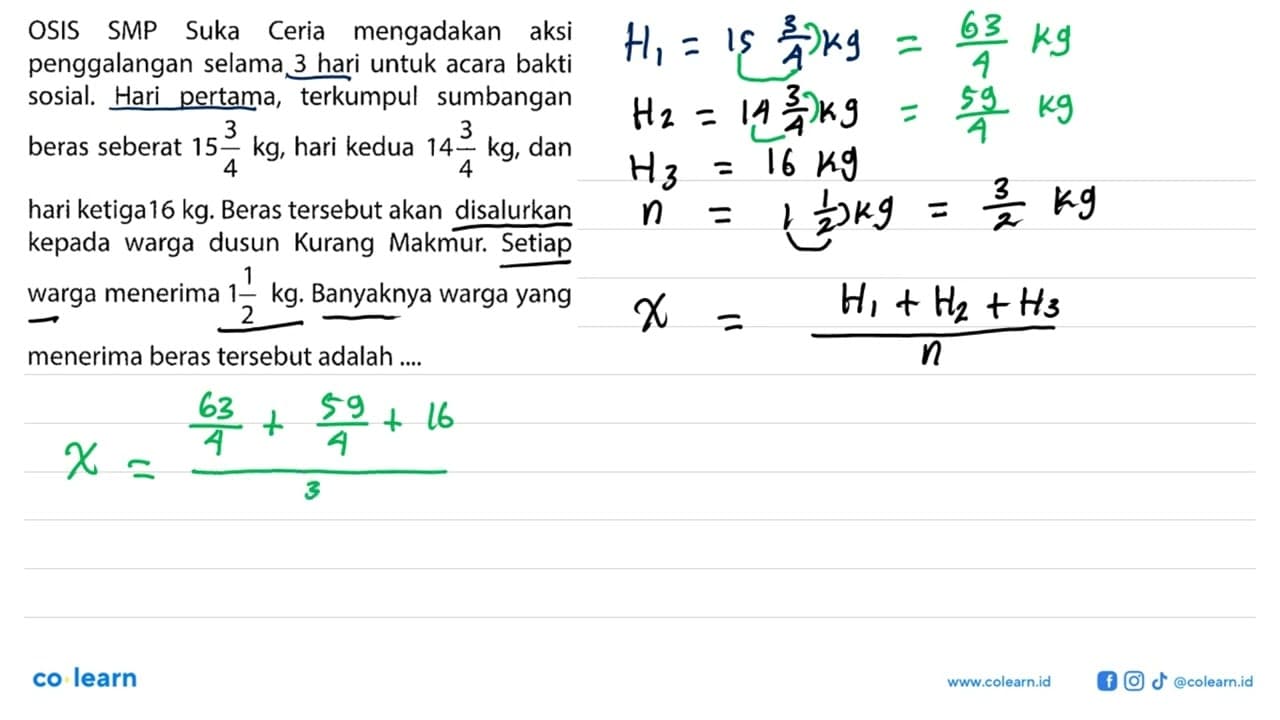 OSIS SMP Suka Ceria mengadakan aksi penggalangan selama 3