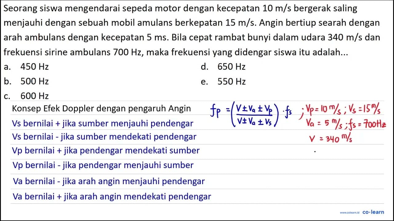 Seorang siswa mengendarai sepeda motor dengan kecepatan 10