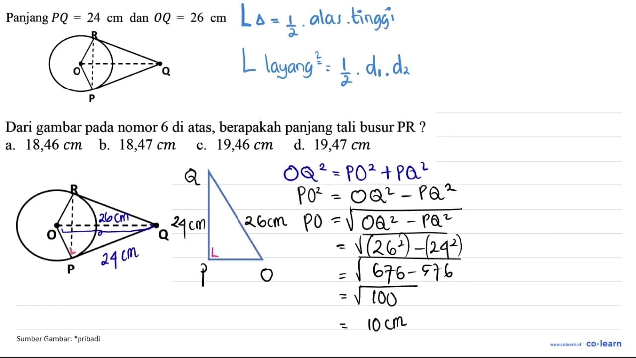 Dari gambar pada nomor 6 di atas, berapakah panjang tali