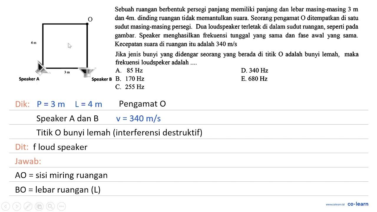 Sebuah ruangan berbentuk persegi panjang memiliki panjang