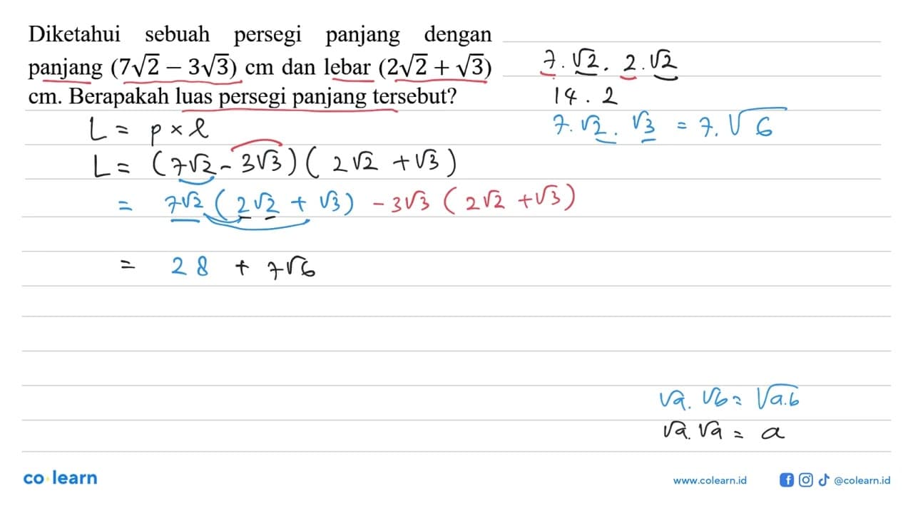 Diketahui sebuah persegi panjang denganpanjang