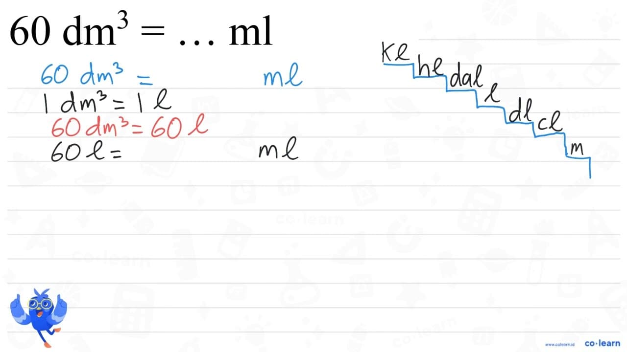 60 dm^3=... ml