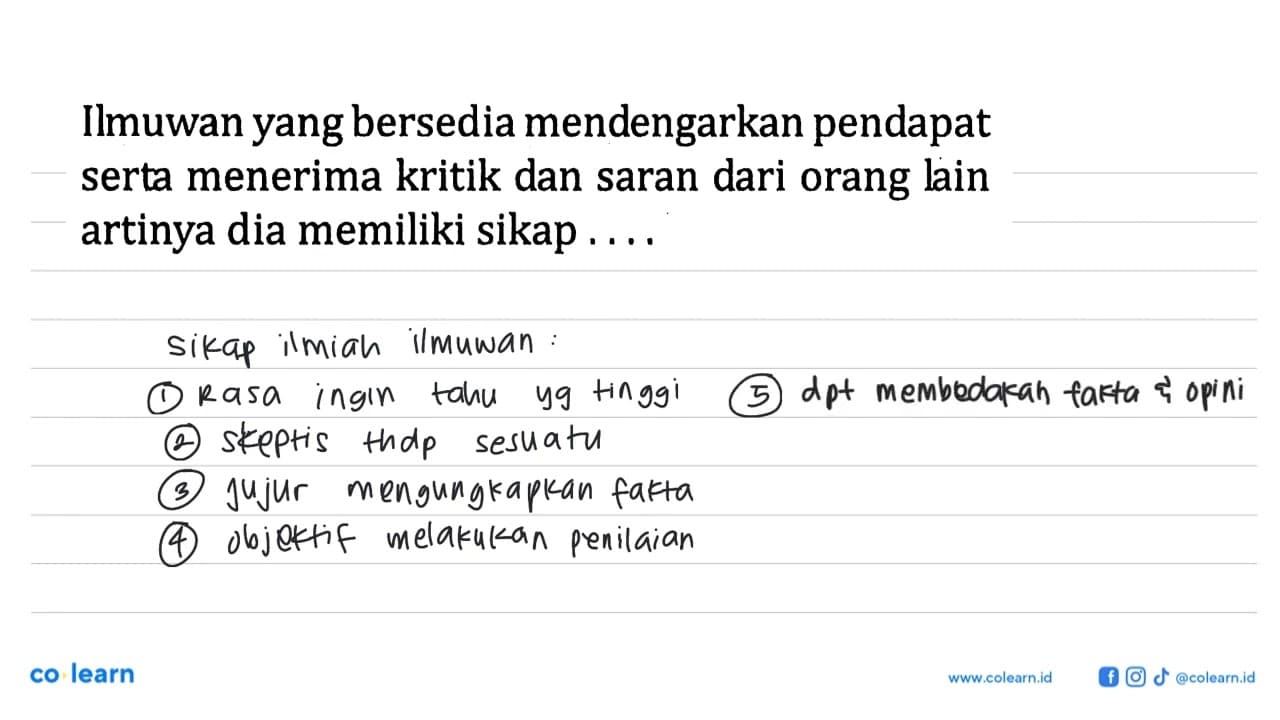 IImuwan yang bersedia mendengarkan pendapat serta menerima