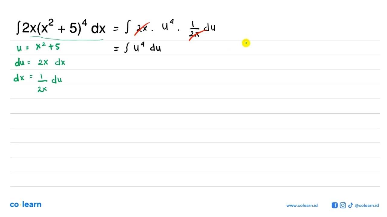 integral 2x(x^2+5)^4 dx