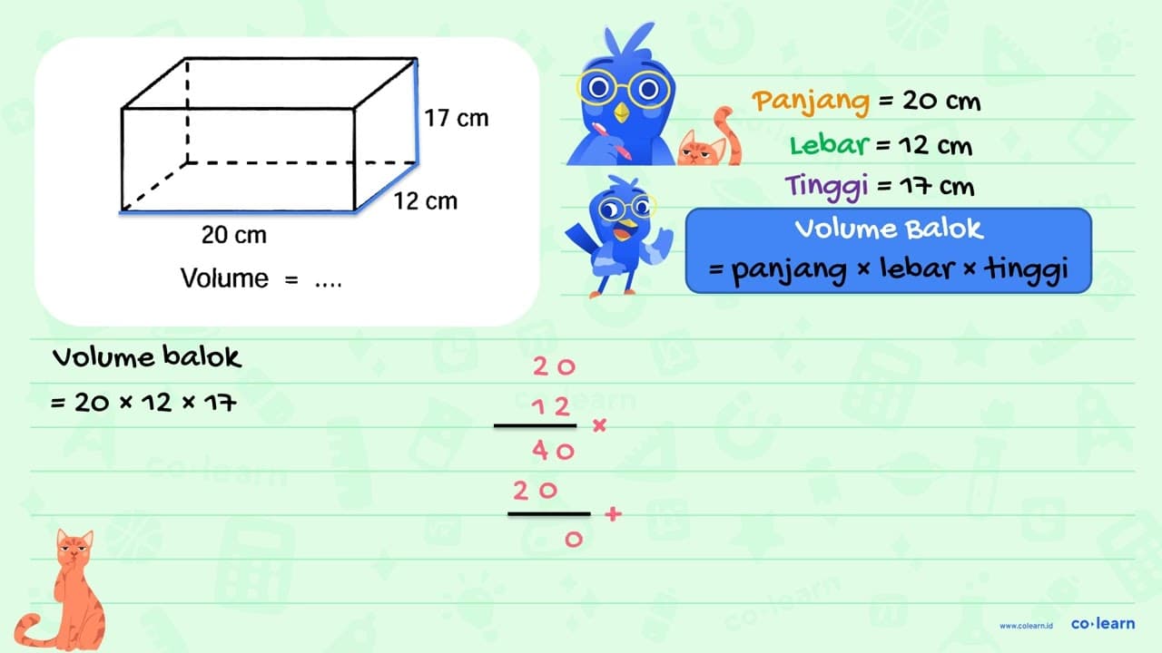 17 cm 20 cm Volume =...