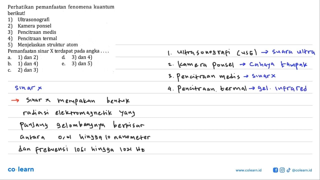 Perhatikan pemanfaatan fenomena kuantumberikut!1)