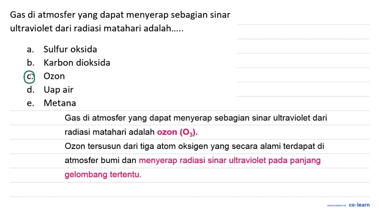 Gas di atmosfer yang dapat menyerap sebagian sinar