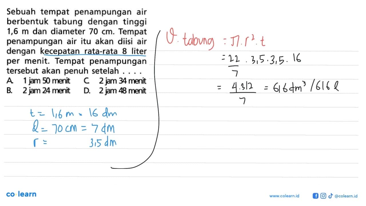 Sebuah tempat penampungan air berbentuk tabung dengan