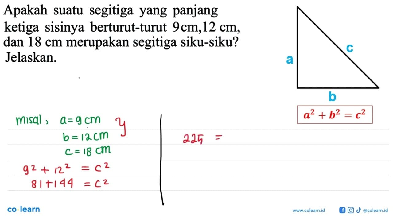 Apakah suatu segitigayang panjang ketiga sisinya