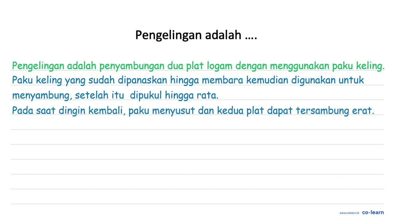 Pengelingan adalah ....