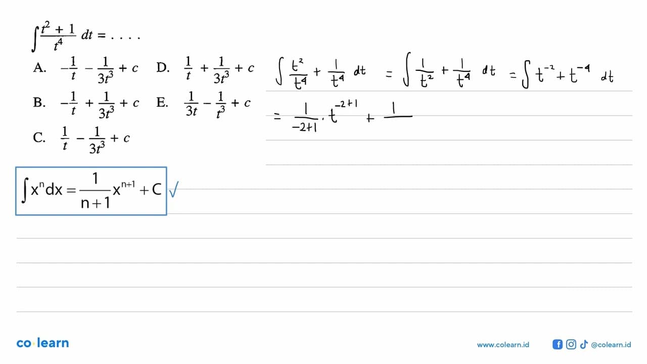 integral (t^2+1)/t^4 dt=...