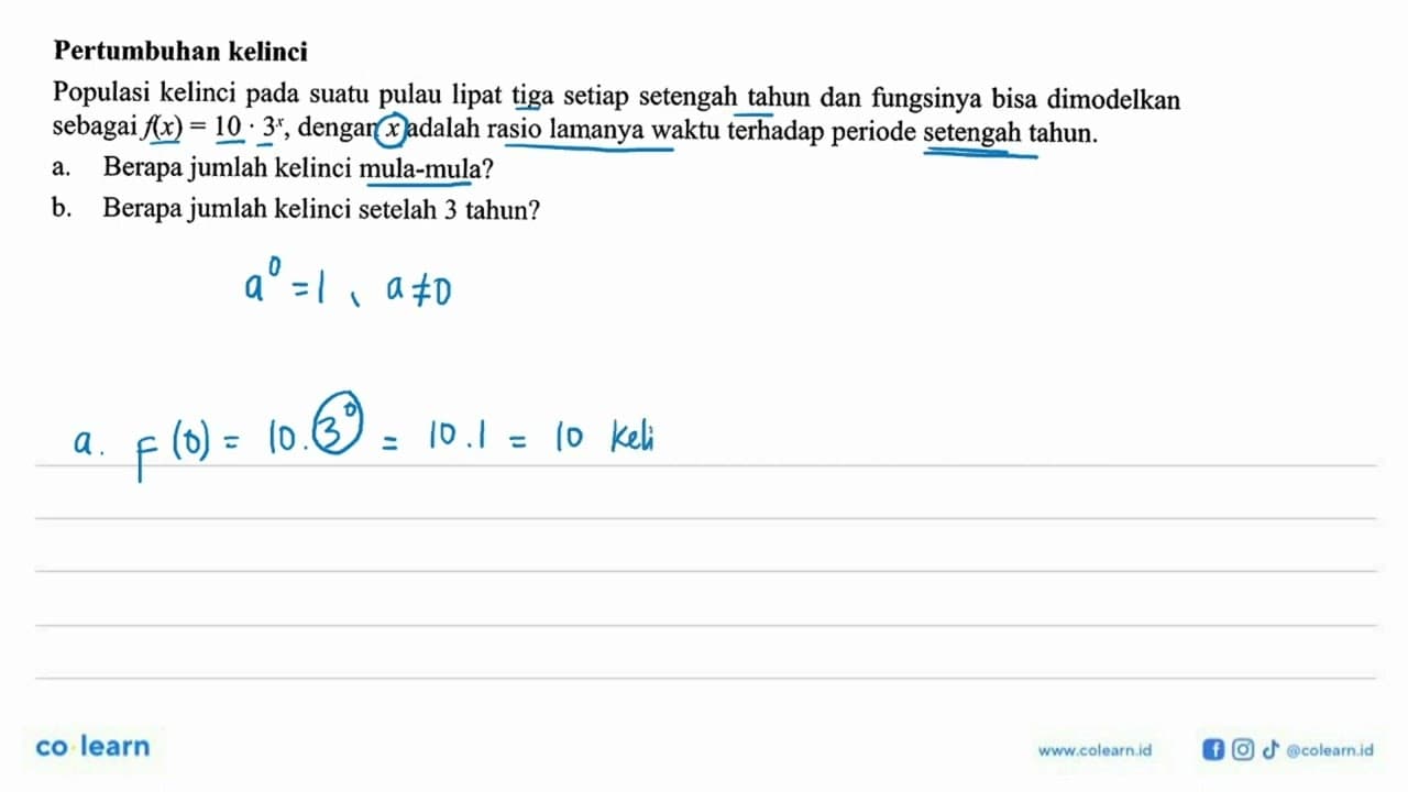 Pertumbuhan kelinci Populasi kelinci pada suatu pulau lipat