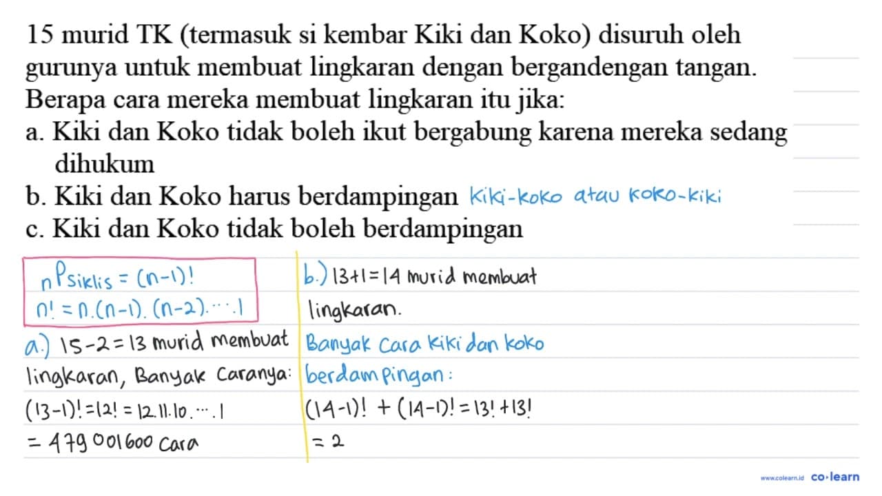 15 murid TK (termasuk si kembar Kiki dan Koko) disuruh oleh