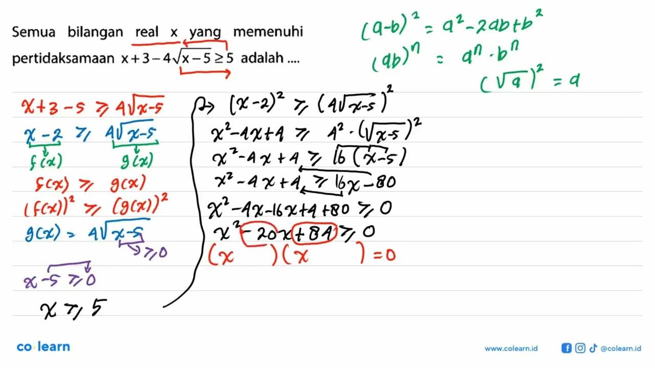 Semua bilangan rela x yang memenuhi pertidaksamaan x+3-4