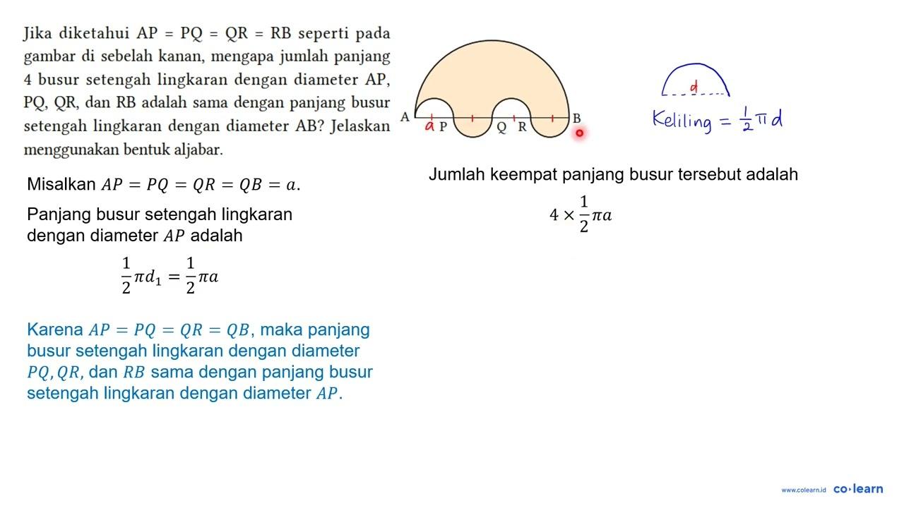 Jika diketahui AP=PQ=QR=RB seperti pada gambar di sebelah