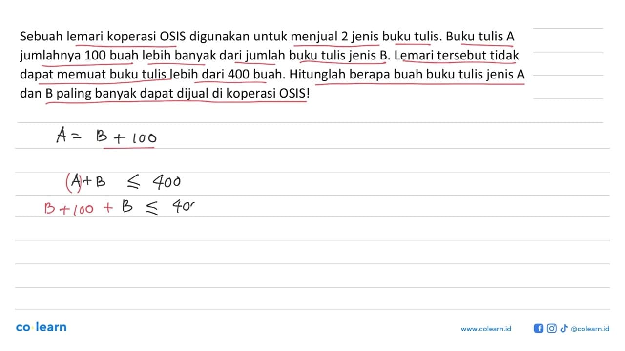 Sebuah lemari koperasi OSIS digunakan untuk menjual 2 jenis