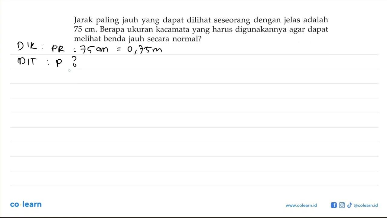 Jarak paling jauh yang dapat dilihat seseorang dengan jelas