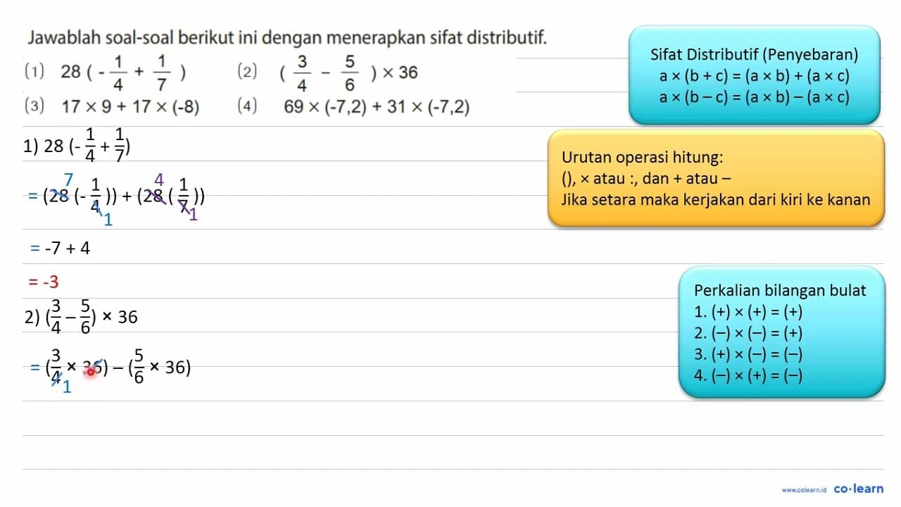 Jawablah soal-soal berikut ini dengan menerapkan sifat