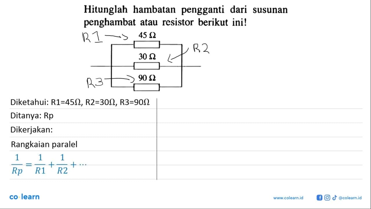 Hitunglah hambatan pengganti dari susunan penghambat atau