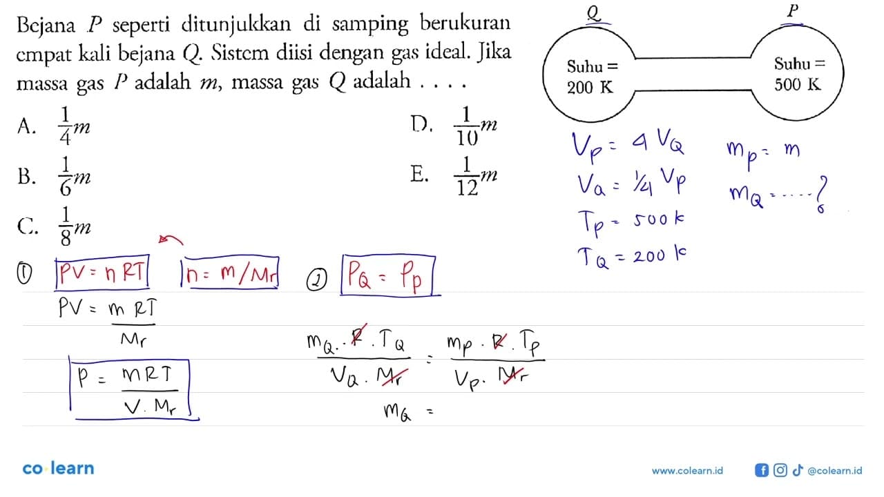 Bejana P seperti ditunjukkan di samping berukuran empat