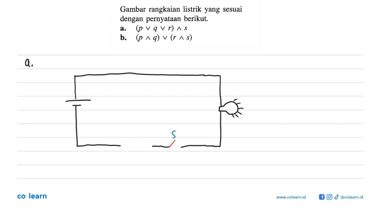 Gambar rangkaian listrik yang sesuai dengan pernyataan