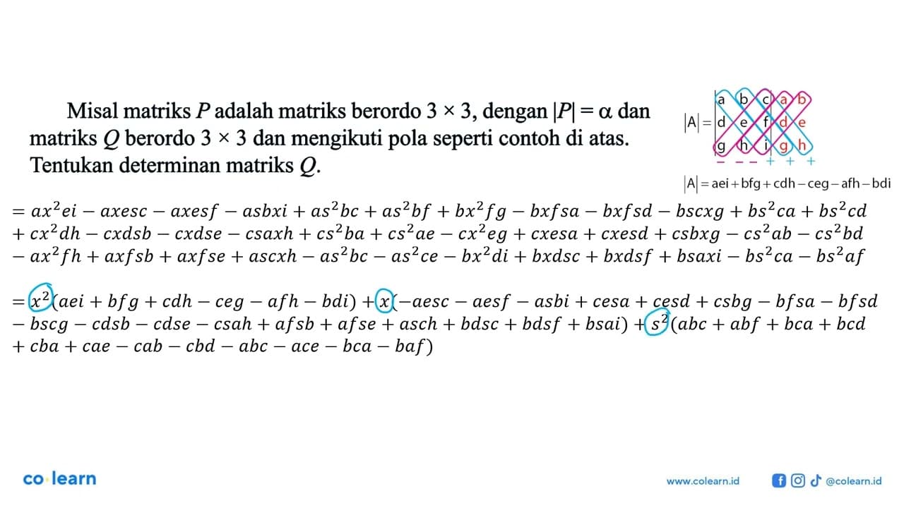 Misal matriks P adalah matriks berordo 3x3, dengan