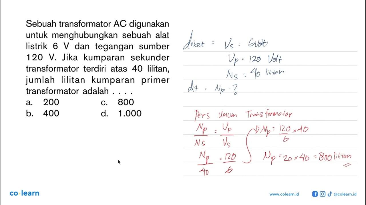 Sebuah transformator AC digunakan untuk menghubungkan