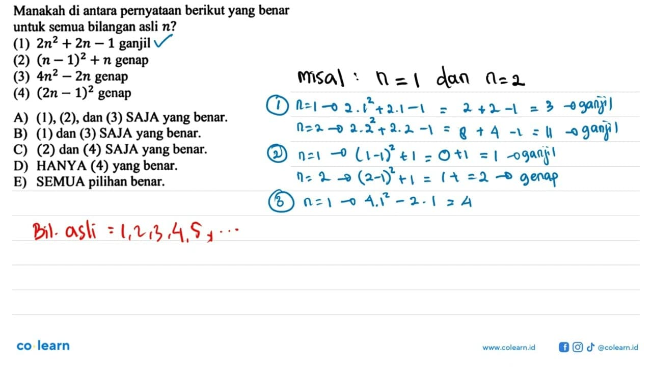 Manakah di antara pernyataan berikut yang benar untuk semua