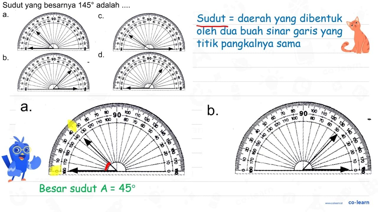 Sudut yang besarnya 145 adalah ... .