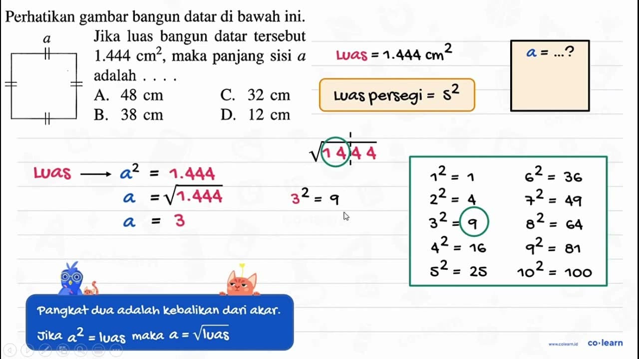 Perhatikan gambar bangun datar di bawah ini. Jika luas