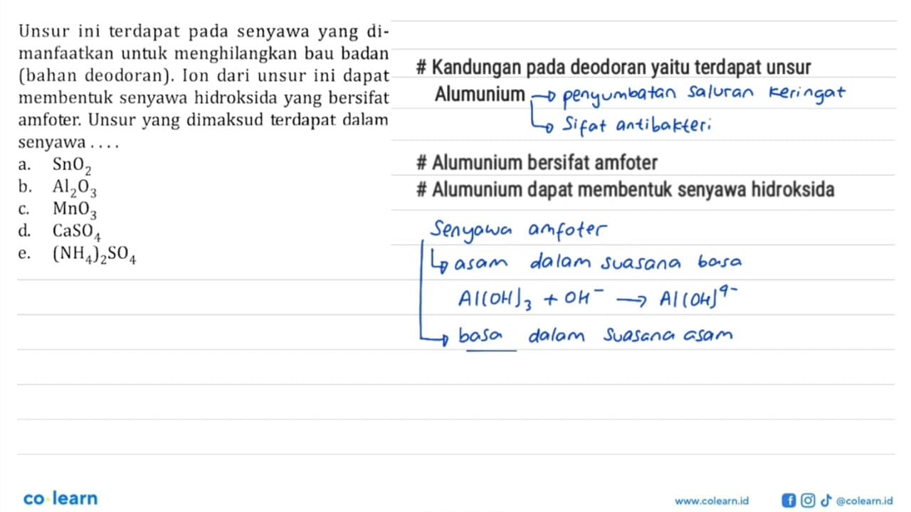 Unsur ini terdapat pada senyawa yang dimanfaatkan untuk