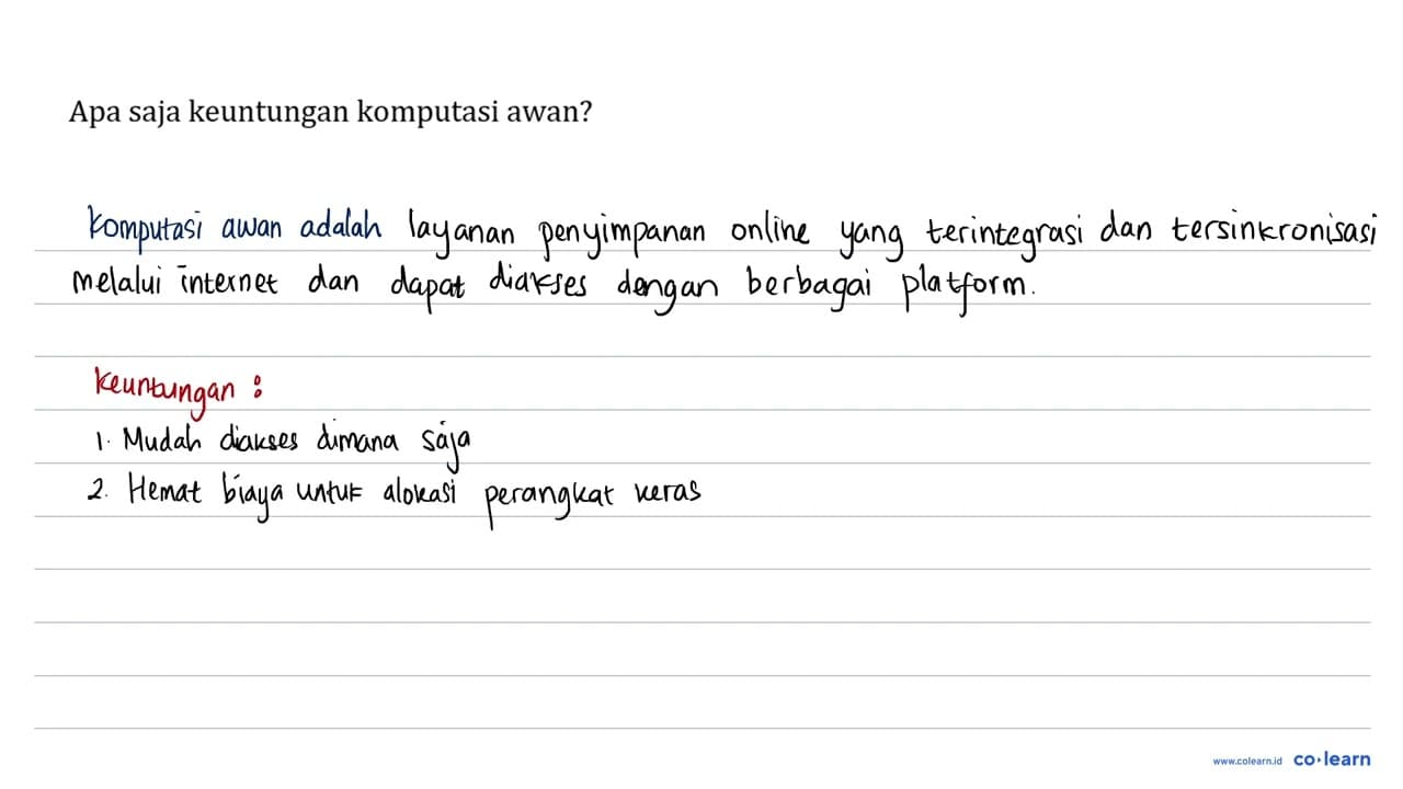 Apa saja keuntungan komputasi awan?