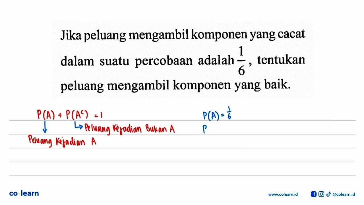 Jika peluang mengambil komponen yang cacat dalam suatu