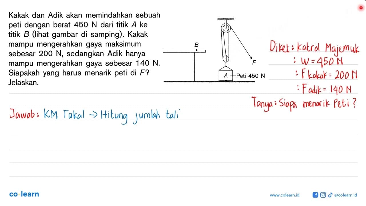 Kakak dan Adik akan memindahkan sebuah peti dengan berat