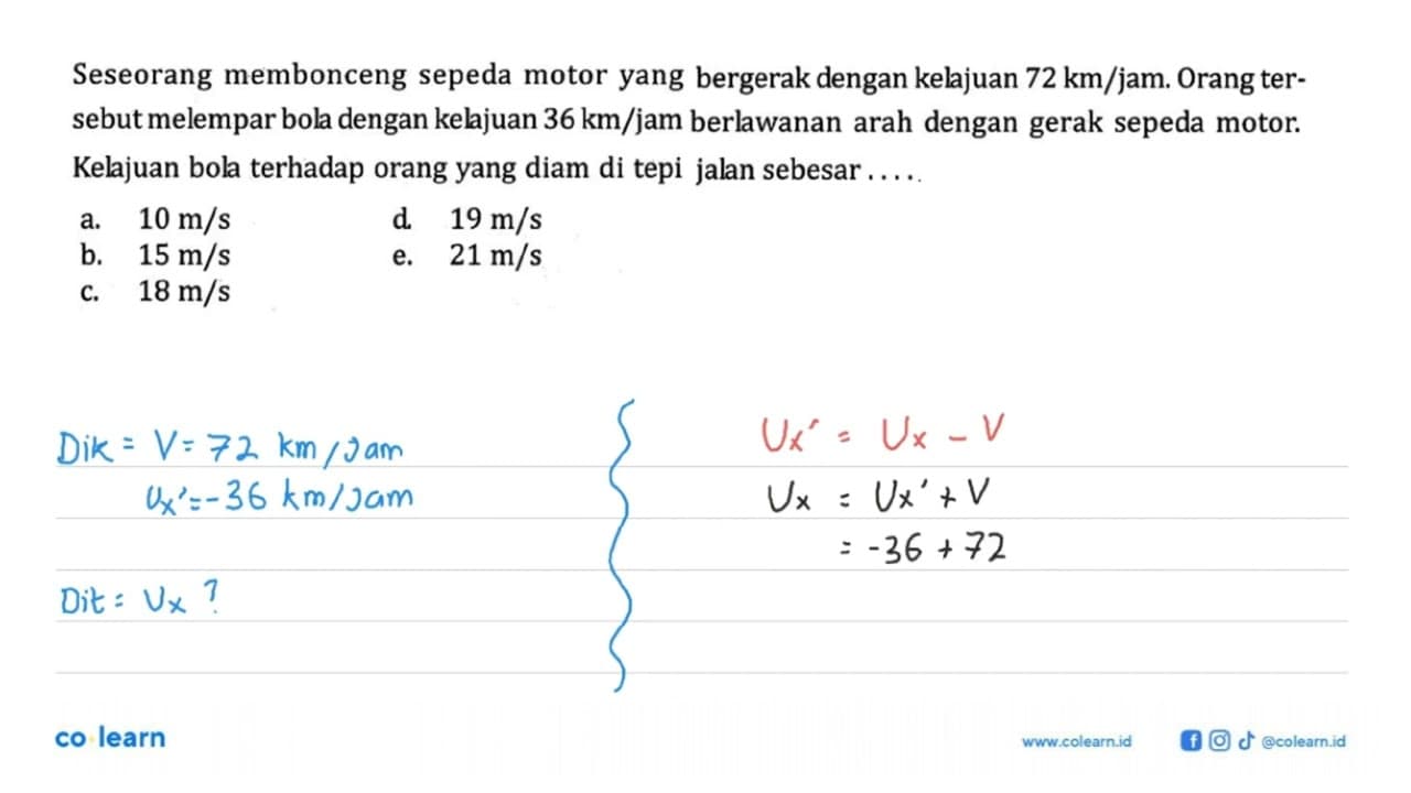 Seseorang membonceng sepeda motor yang bergerak dengan