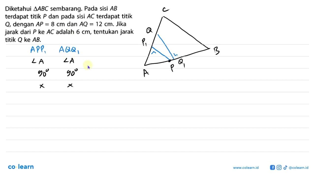 Diketahui segitiga ABC sembarang. Pada sisi AB terdapat