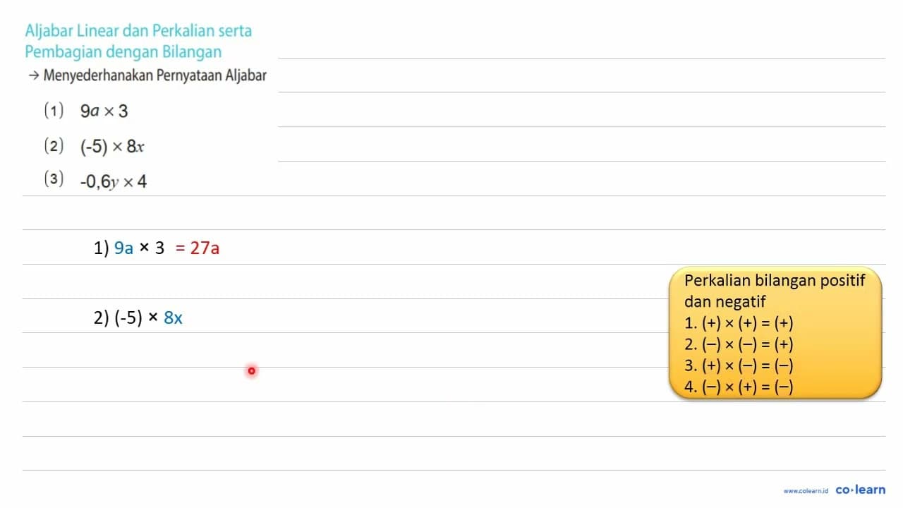 Aljabar Linear dan Perkalian serta Pembagian dengan