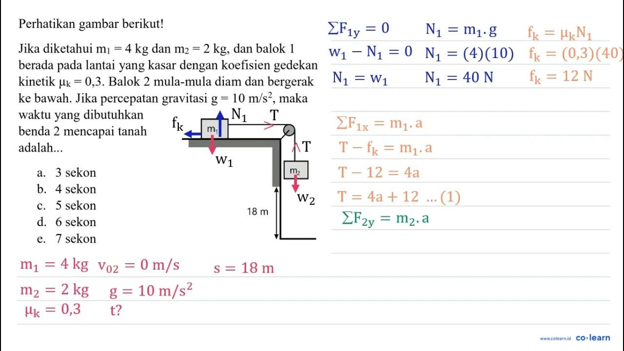 Perhatikan gambar berikut! Jika diketahui m_(1)=4 kg dan