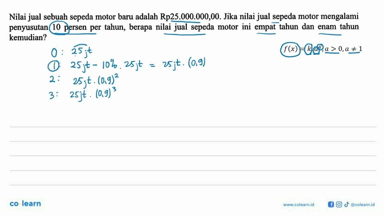 Nilai jual sebuah sepeda motor baru adalah Rp25.000.000,00.