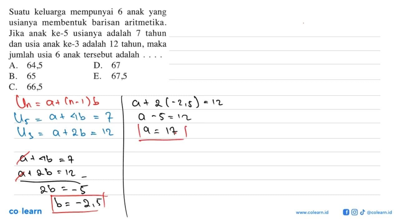 Suatu keluarga mempunyai 6 anak yang usianya membentuk